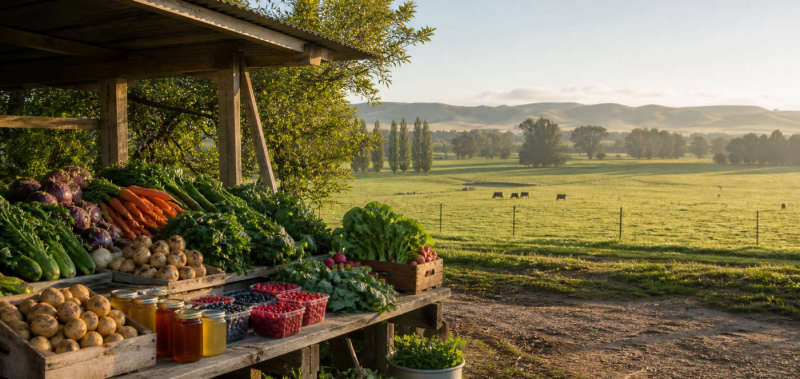 Local produce and country stalls in Waikato